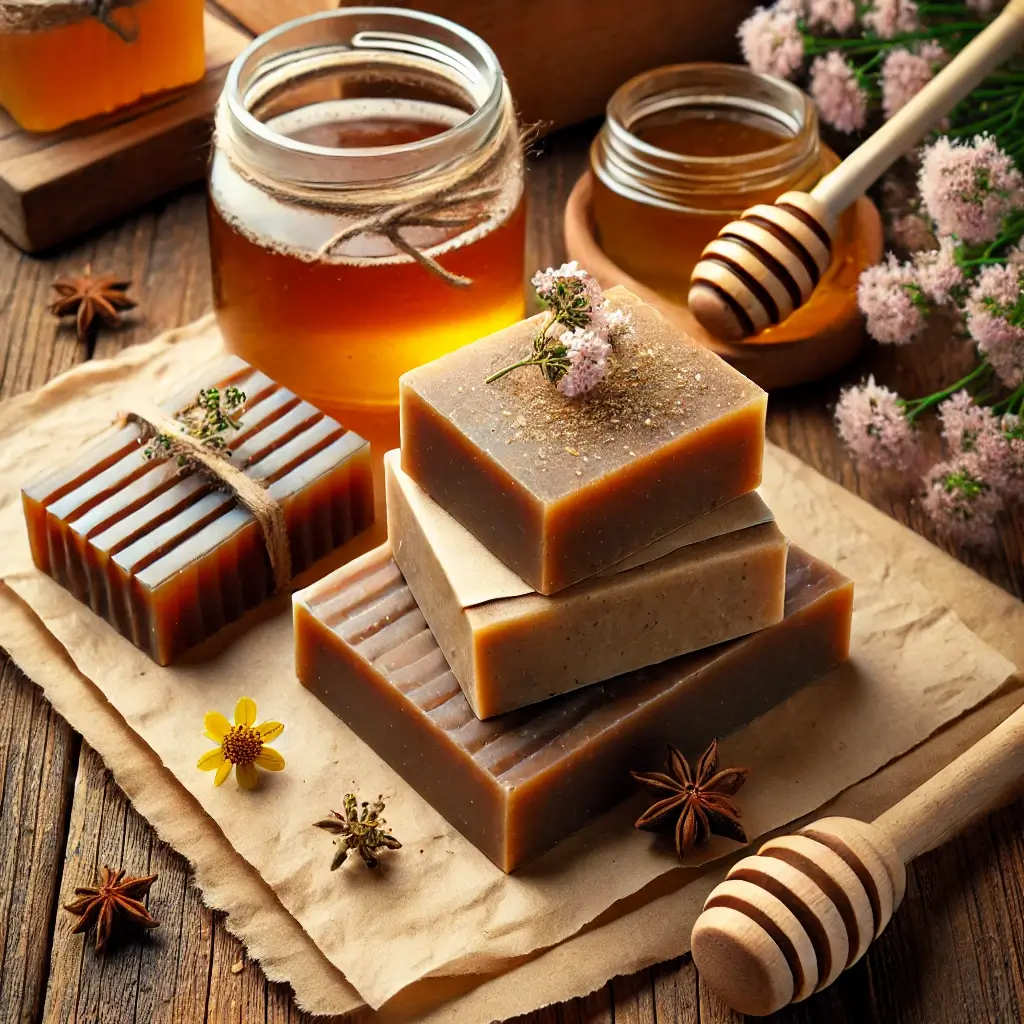 Handmade soaps and honey